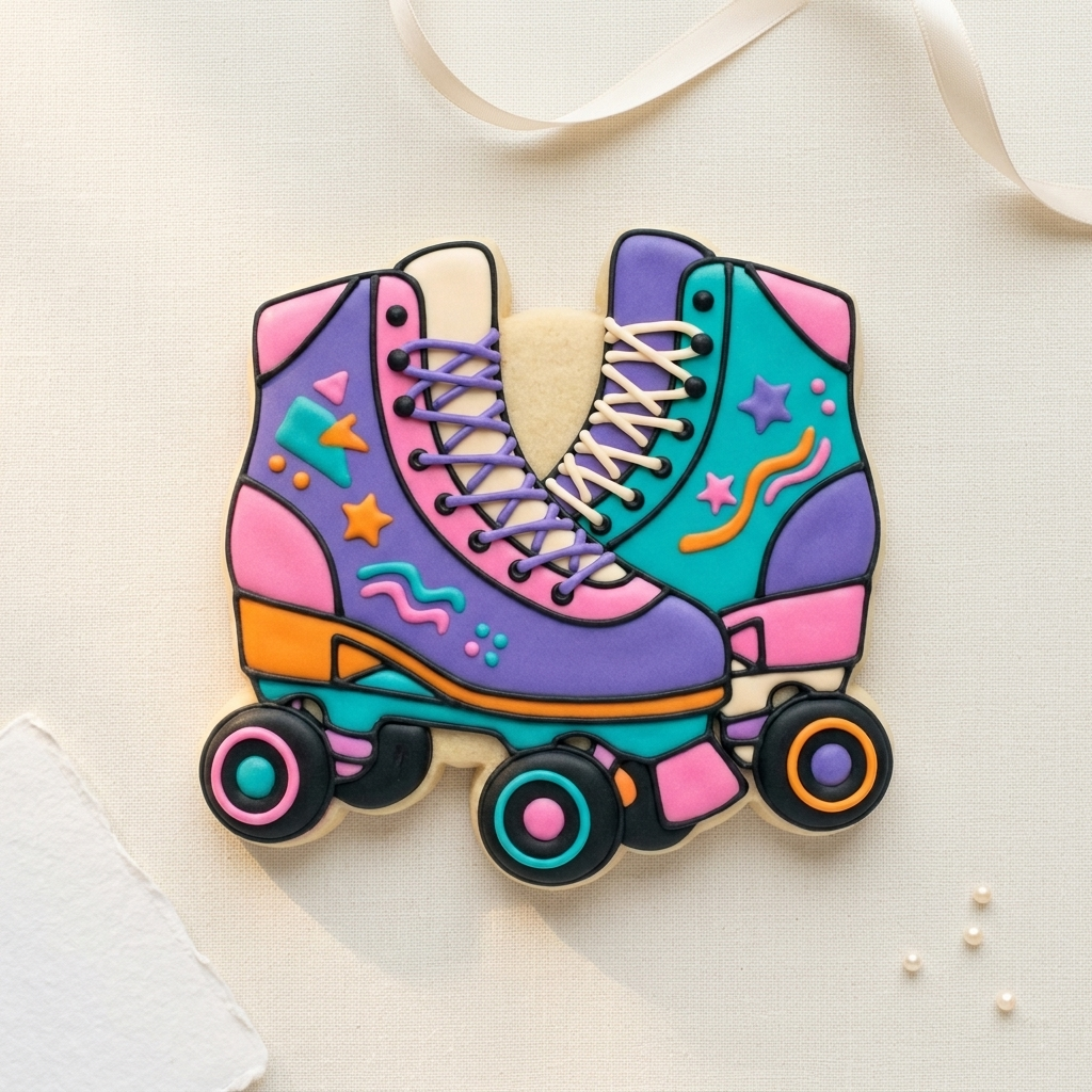 Retro Roller Blades Cookie Cutter, 3D Printed Retro Party