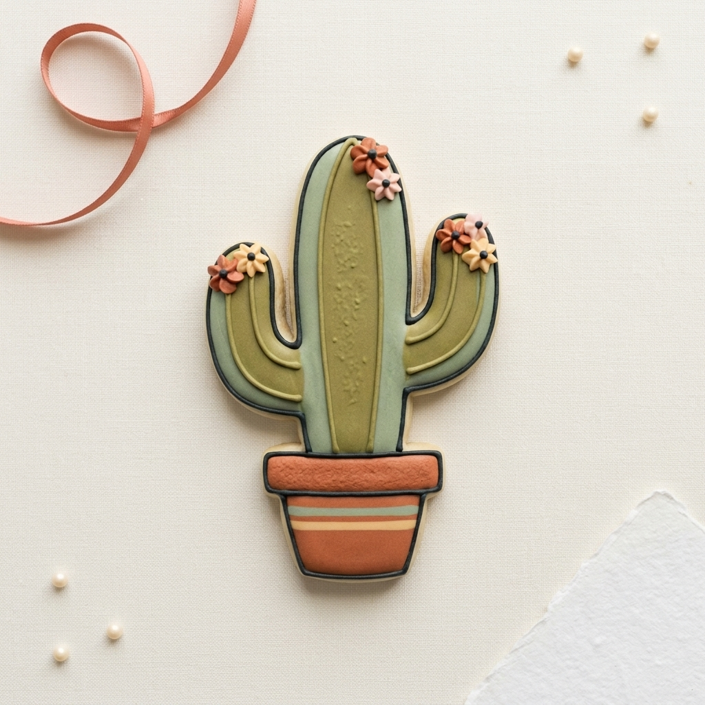 Desert Cactus Bloom Cookie Cutter, 3D Printed Southwest Theme