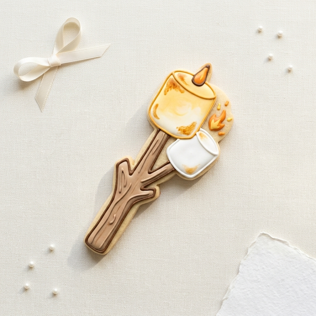 Bonfire Marshmallow Stick Cookie Cutter, 3D Printed Camp Theme