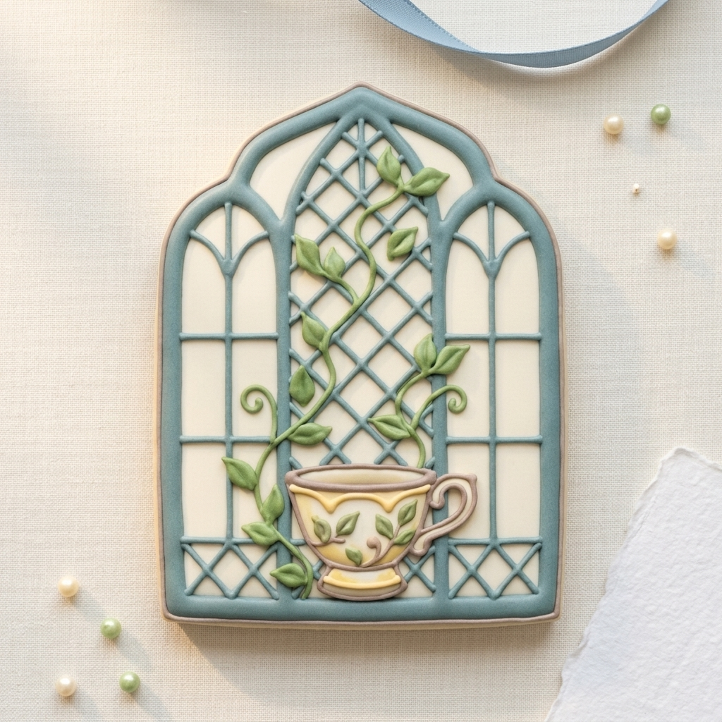 Conservatory Teacup Trellis Cookie Cutter, 3D Printed Kitchen Theme