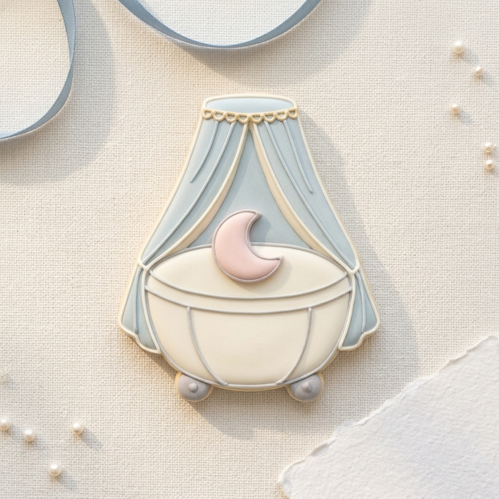 Canopy Bassinet Moon Pillow Cookie Cutter, 3D Printed Baby Shower