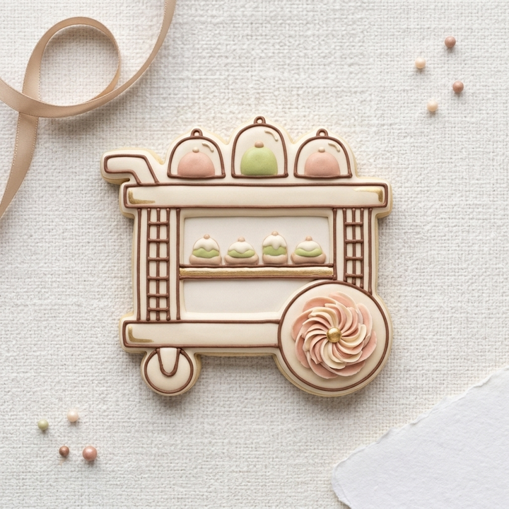 Parlor Dessert Trolley Rosette Cookie Cutter, 3D Printed Kitchen Theme