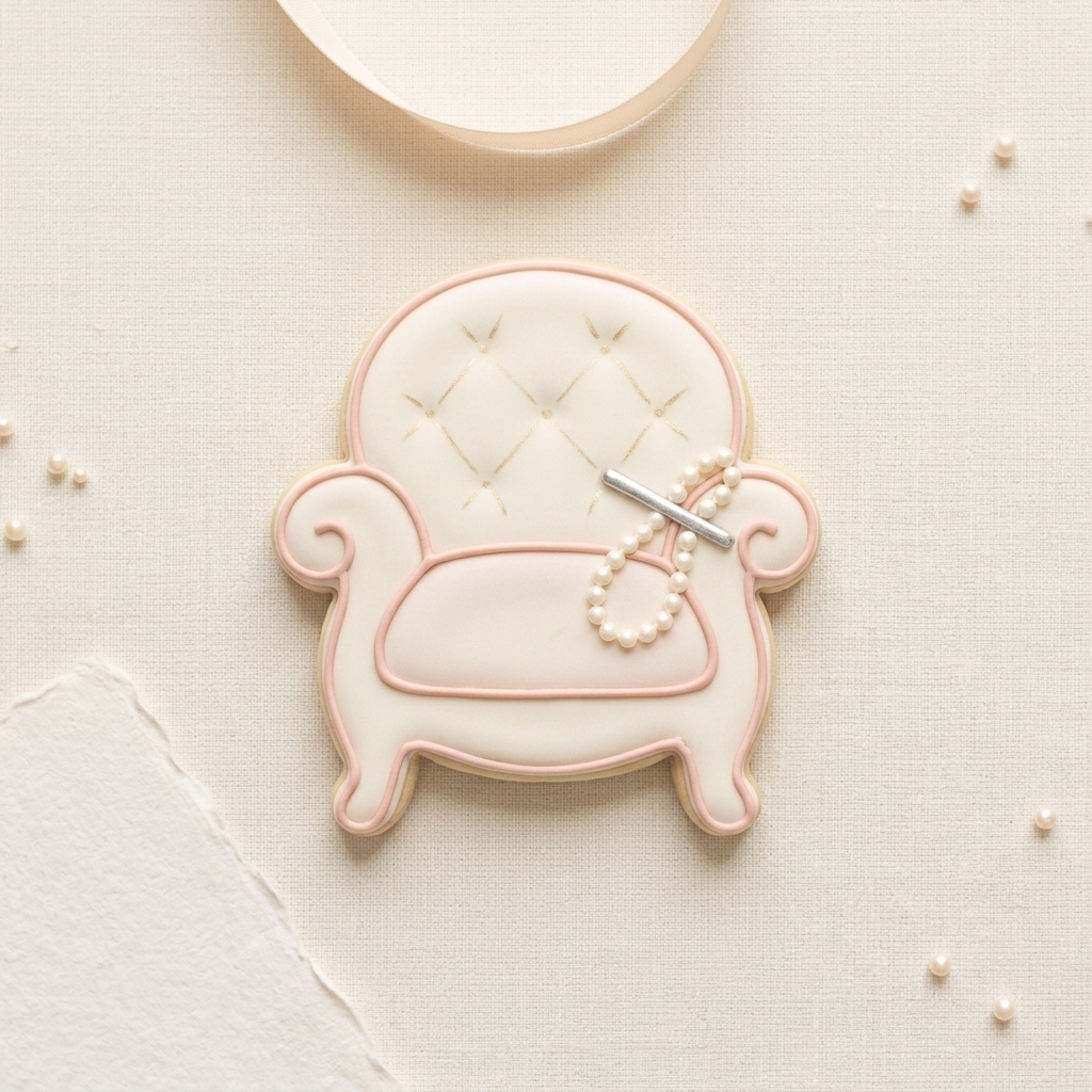 Boudoir Chair Pearl Clip Cookie Cutter, 3D Printed Wedding Theme