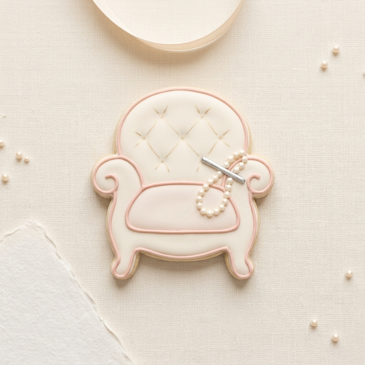 Boudoir Chair Pearl Clip Cookie Cutter, 3D Printed Wedding Theme