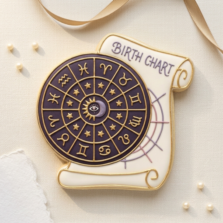 Zodiac Wheel Birth Chart Cookie Cutter, 3D Printed Garden Theme