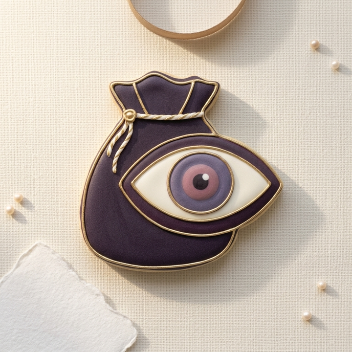 Evil Eye Charm Velvet Pouch Cookie Cutter, 3D Printed Garden Theme