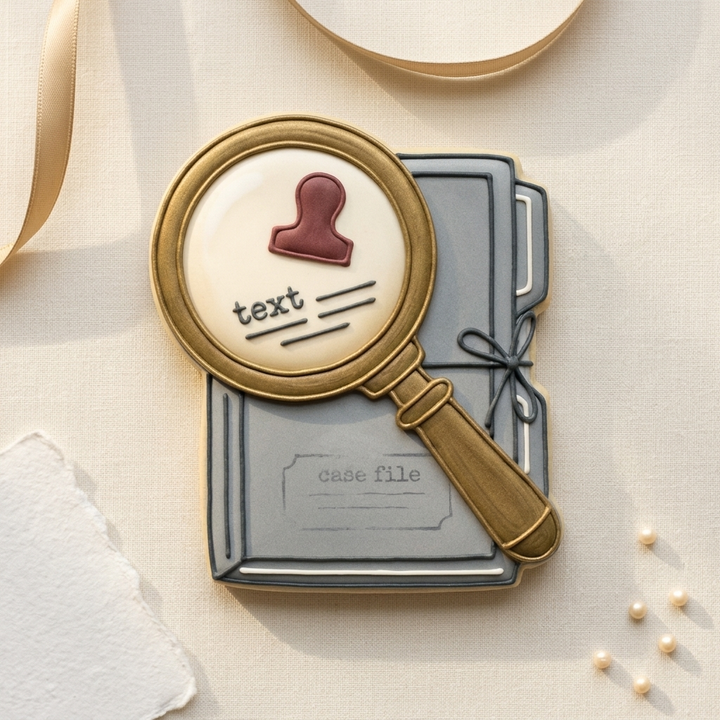 Magnifying Glass Case File Cookie Cutter, 3D Printed Book Lover Theme