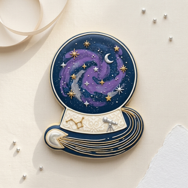 Galaxy Snow Globe Comet Cookie Cutter, 3D Printed Science Theme