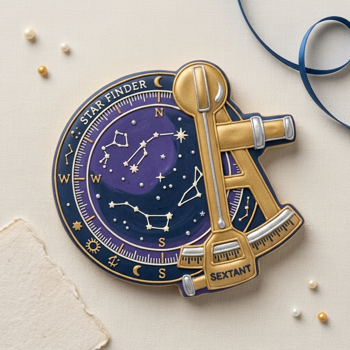 Sextant Star Wheel Cookie Cutter, 3D Printed Science Theme