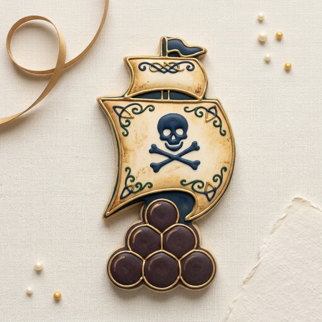 Galleon Sail Treasure Stack Cookie Cutter, 3D Printed Fantasy Theme