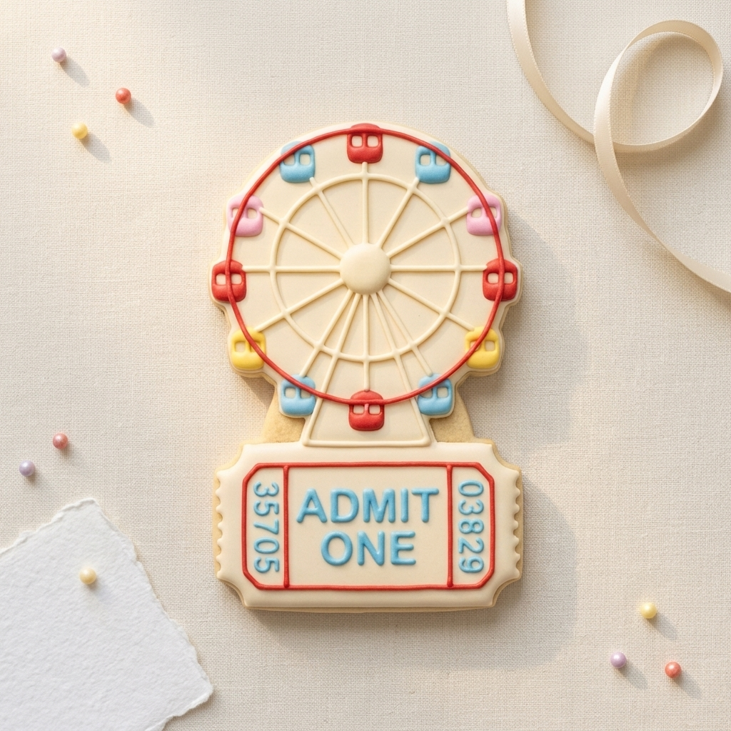 Ferris Wheel Carnival Ticket Cookie Cutter, 3D Printed Game Night
