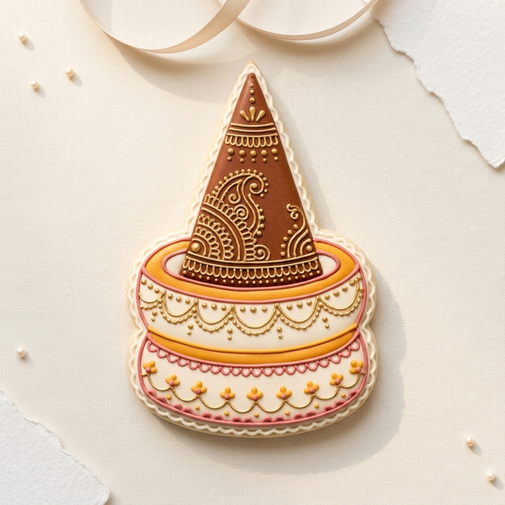 Henna Cone Bridal Bangle Cookie Cutter, 3D Printed Wedding Theme