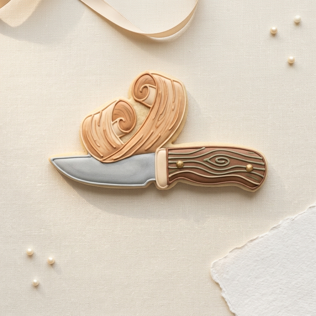 Whittler Wood Curl Tool Cookie Cutter, 3D Printed Maker Theme