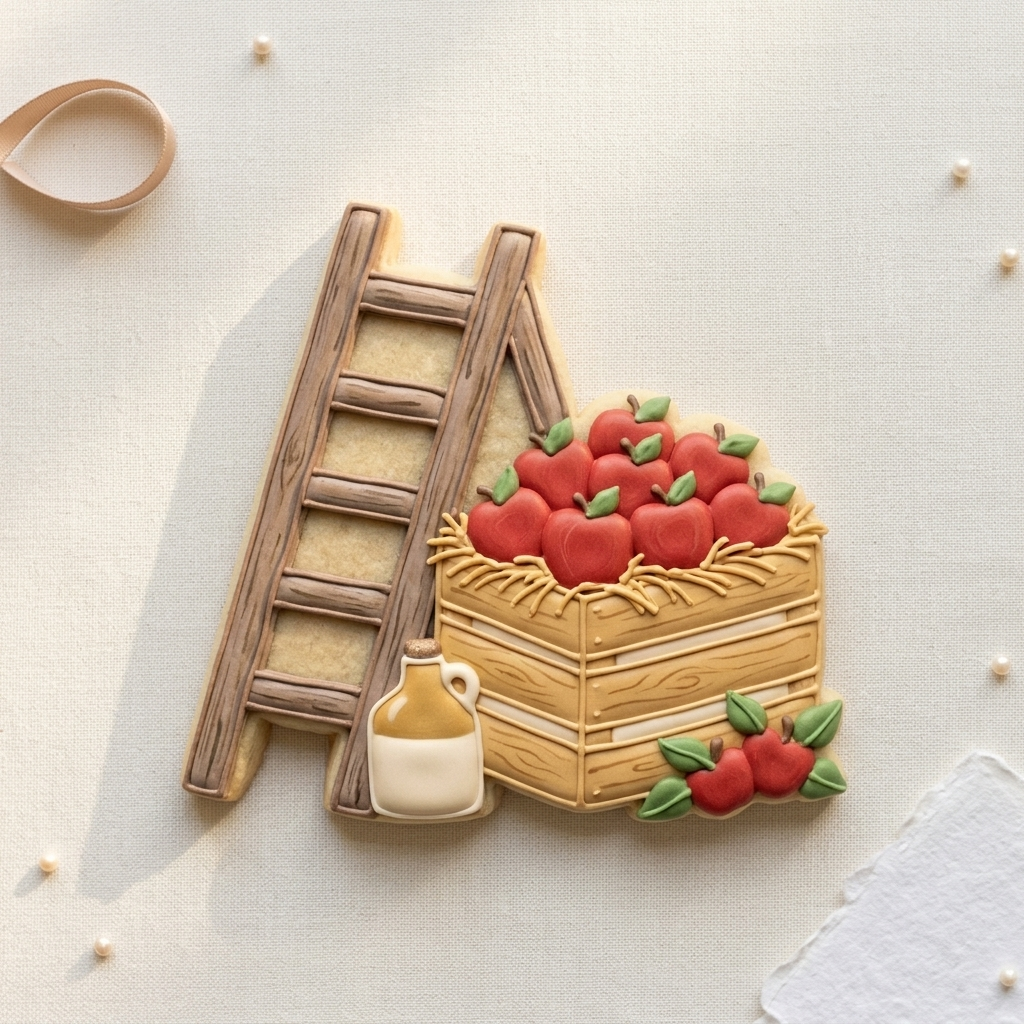 Orchard Ladder Apple Crate Cookie Cutter, 3D Printed Garden Theme