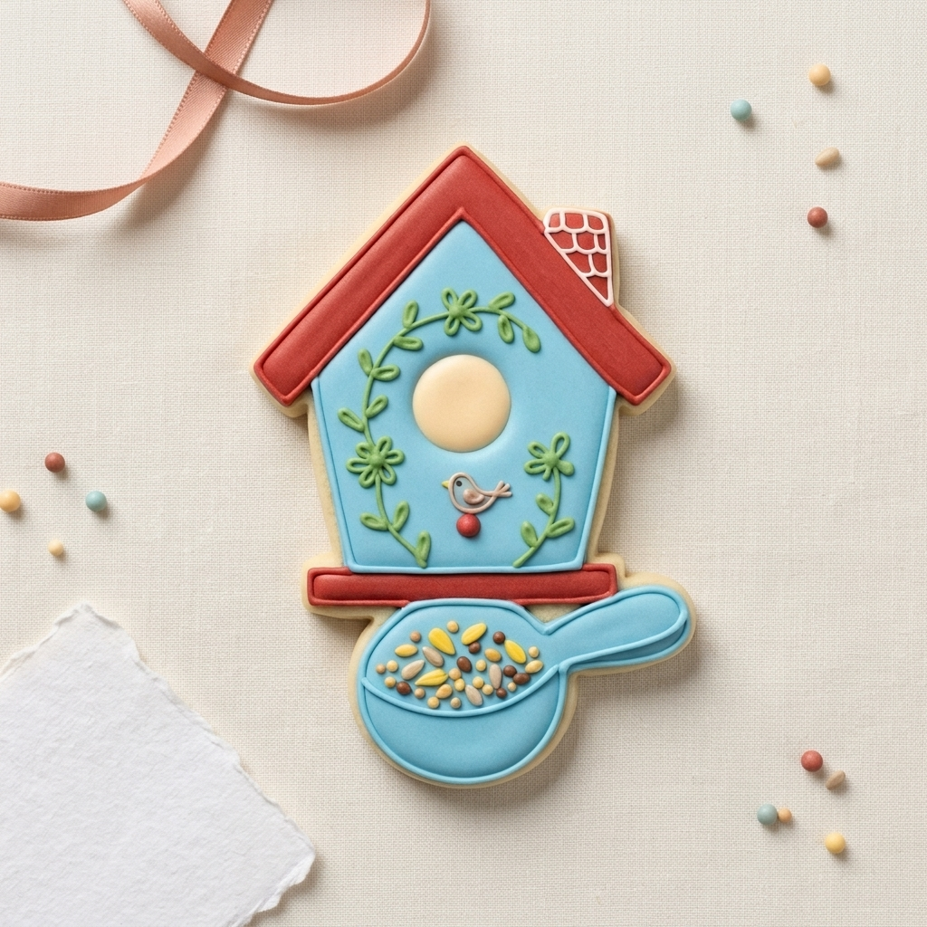 Backyard Birdhouse Seed Scoop Cookie Cutter, 3D Printed Garden Theme