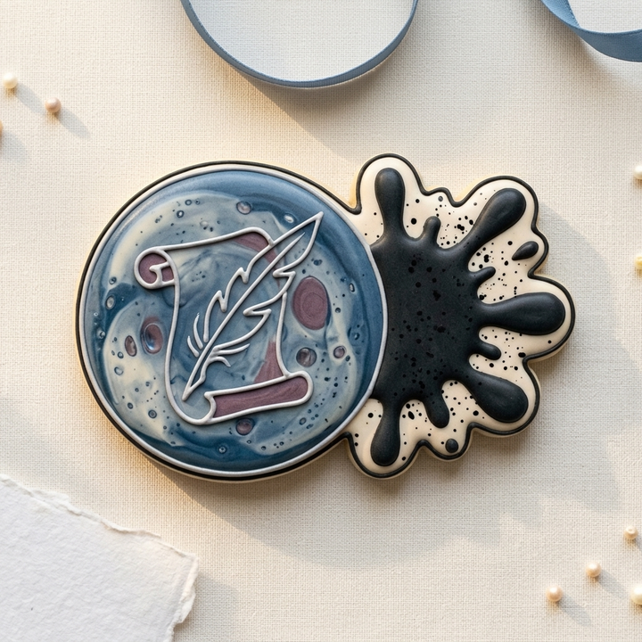 Calligraphy Paperweight Ink Blot Cookie Cutter, 3D Printed Maker Theme