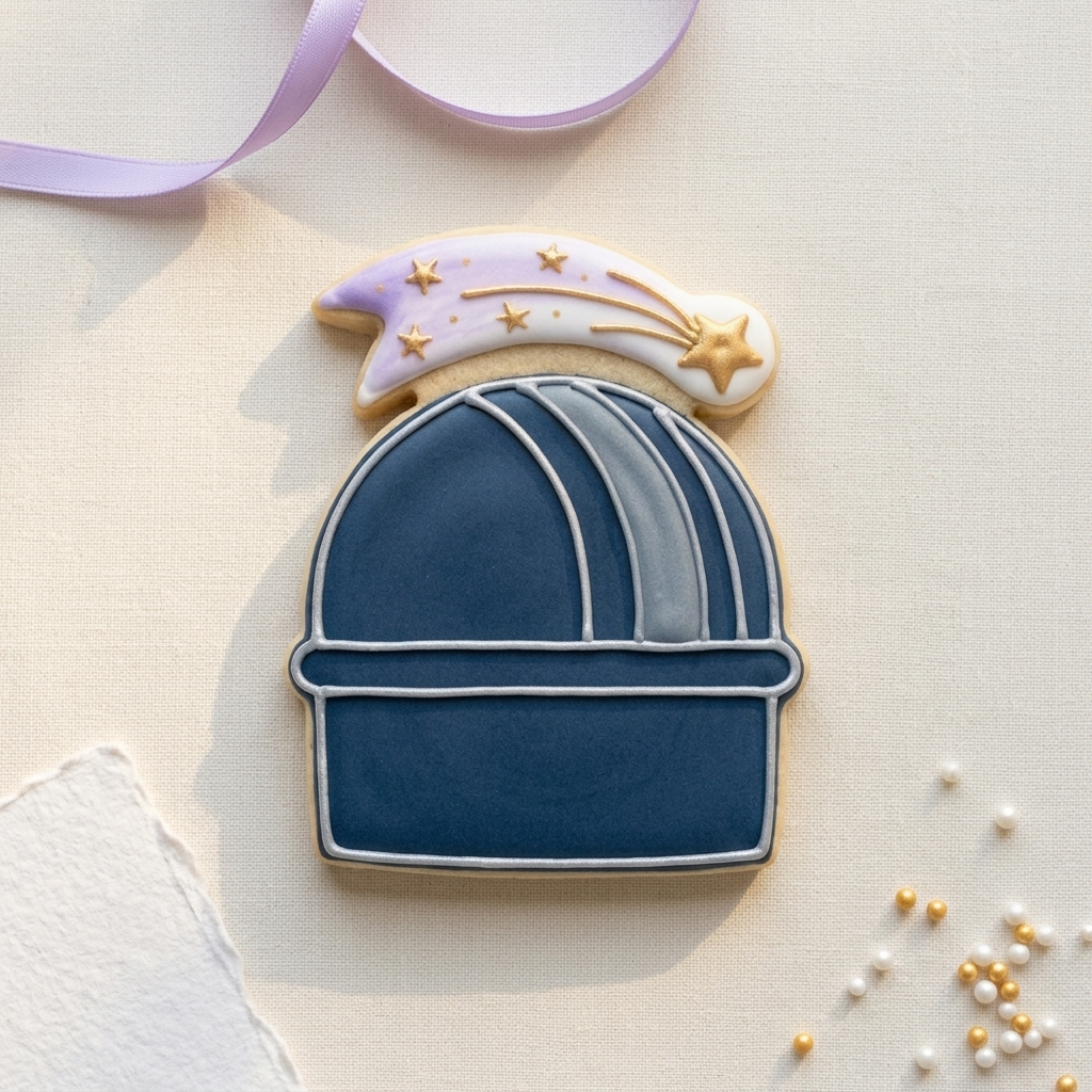 Observatory Dome Comet Trail Cookie Cutter, 3D Printed Science Theme