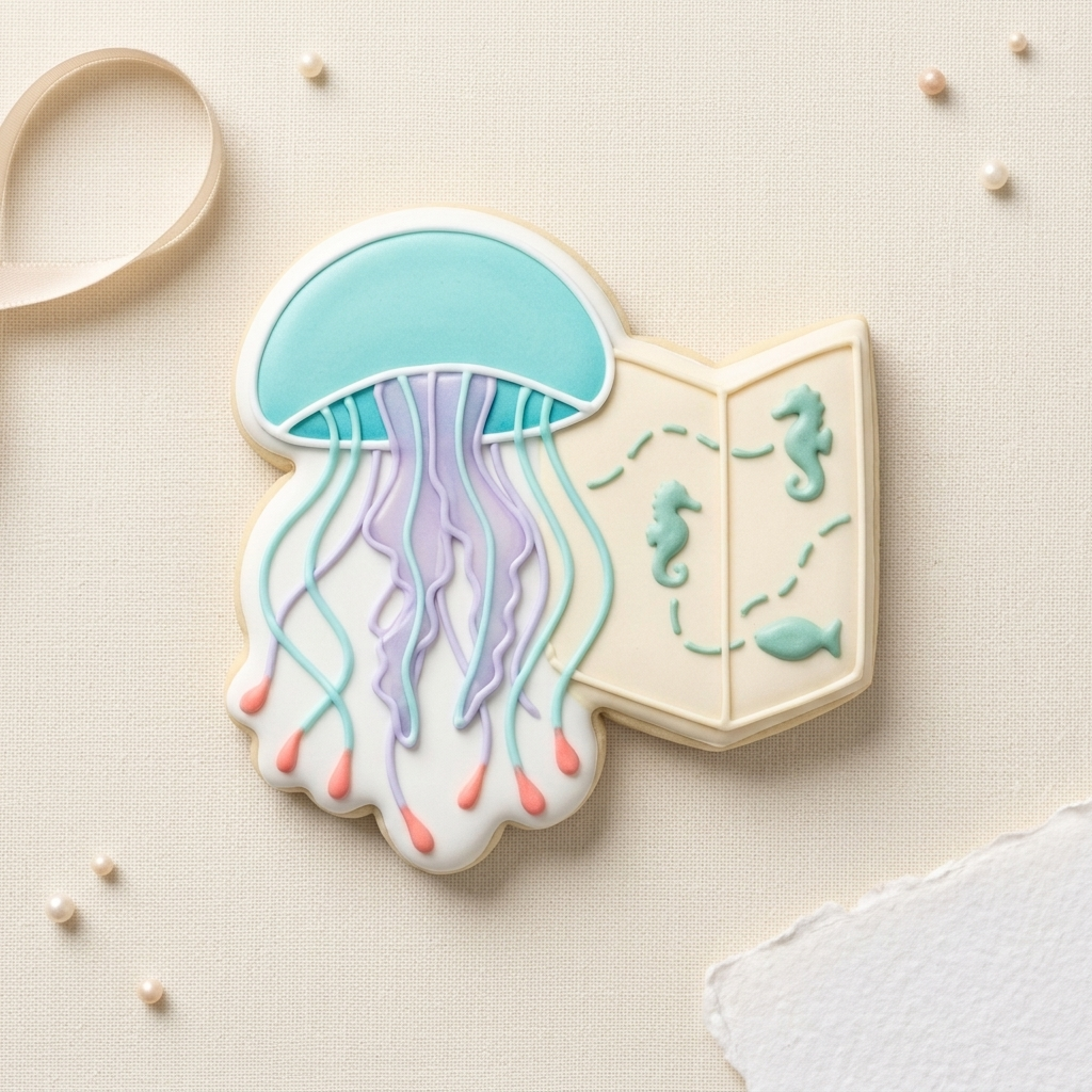 Aquarium Jellyfish Exhibit Map Cookie Cutter, 3D Printed Travel Theme