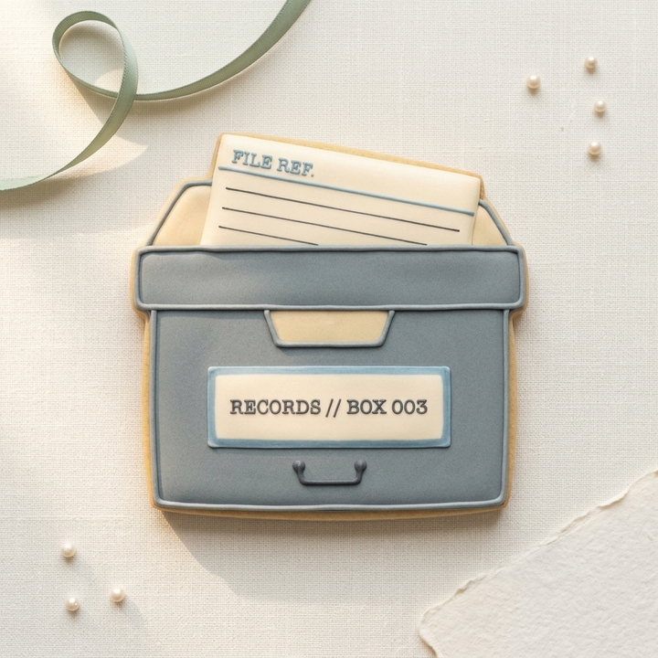 Archivist File Box Index Card Cookie Cutter, 3D Printed Book Lover Theme