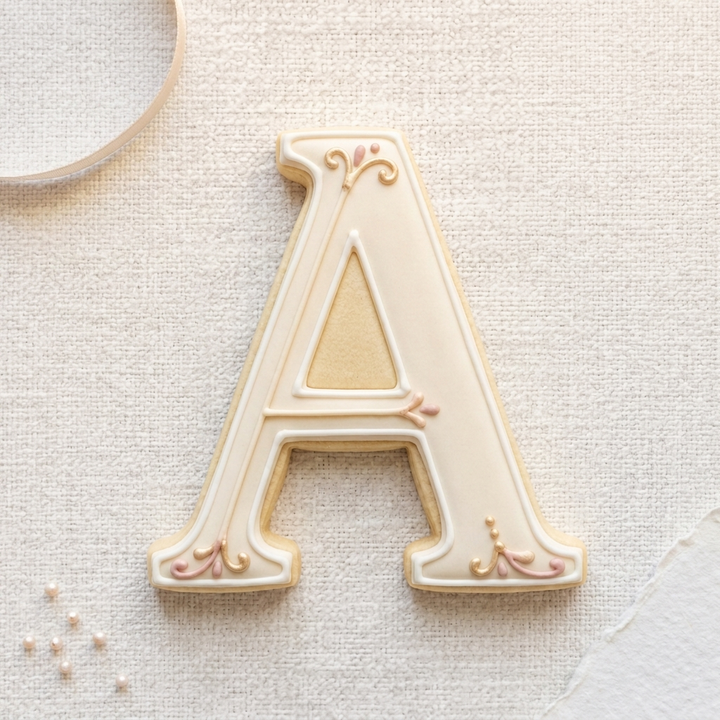 Elegant Letter A Cookie Cutter, 3D Printed Monogram Initial