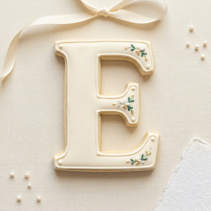 Elegant Letter E Cookie Cutter, 3D Printed Monogram Initial