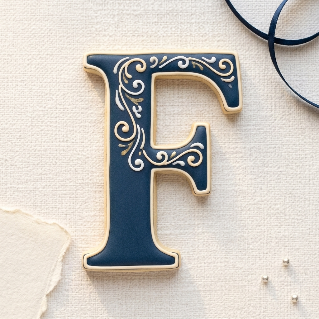 Elegant Letter F Cookie Cutter, 3D Printed Monogram Initial