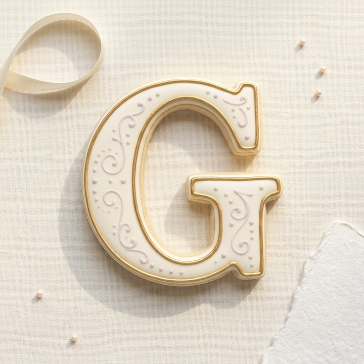 Elegant Letter G Cookie Cutter, 3D Printed Monogram Initial