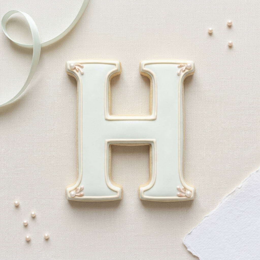 Elegant Letter H Cookie Cutter, 3D Printed Monogram Initial