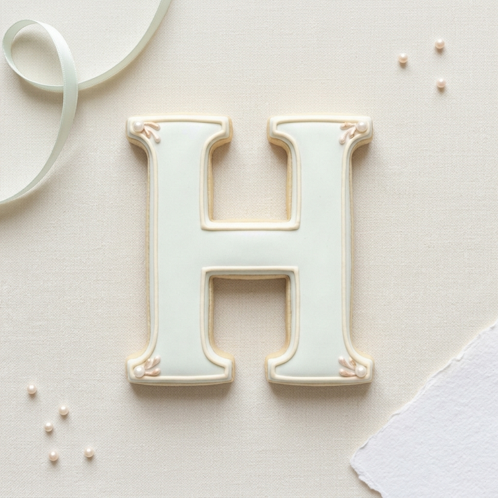 Elegant Letter H Cookie Cutter, 3D Printed Monogram Initial