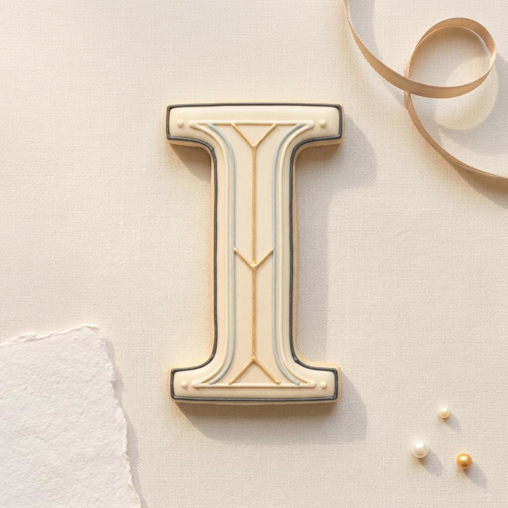 Elegant Letter I Cookie Cutter, 3D Printed Monogram Initial