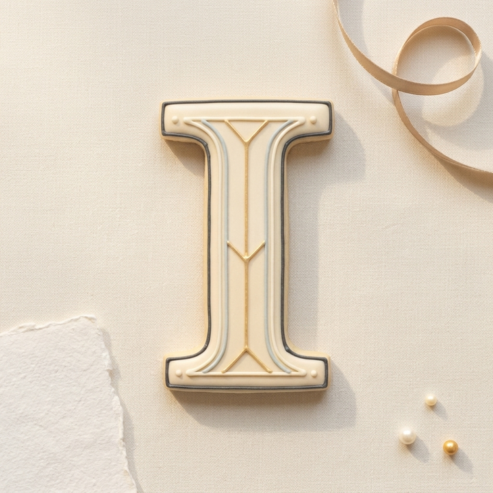 Elegant Letter I Cookie Cutter, 3D Printed Monogram Initial