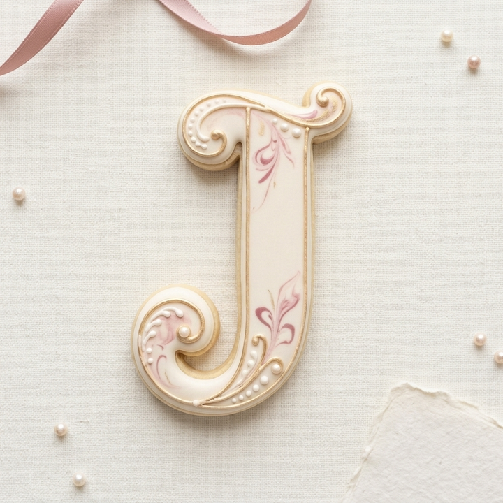 Elegant Letter J Cookie Cutter, 3D Printed Monogram Initial