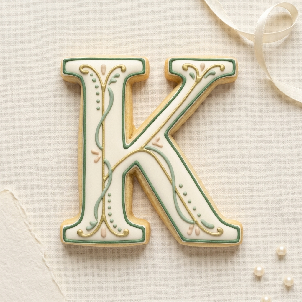 Elegant Letter K Cookie Cutter, 3D Printed Monogram Initial