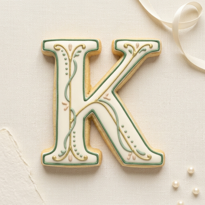 Elegant Letter K Cookie Cutter, 3D Printed Monogram Initial