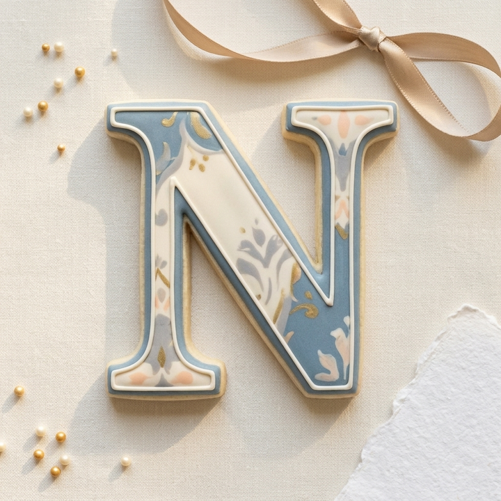 Elegant Letter N Cookie Cutter, 3D Printed Monogram Initial