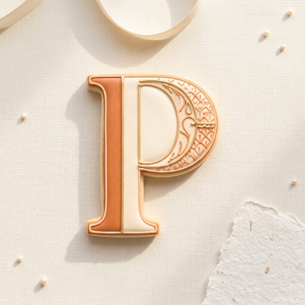 Elegant Letter P Cookie Cutter, 3D Printed Monogram Initial