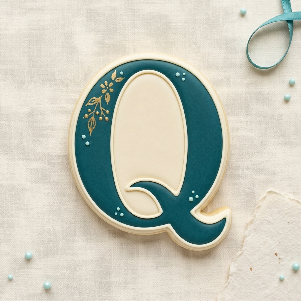 Elegant Letter Q Cookie Cutter, 3D Printed Monogram Initial