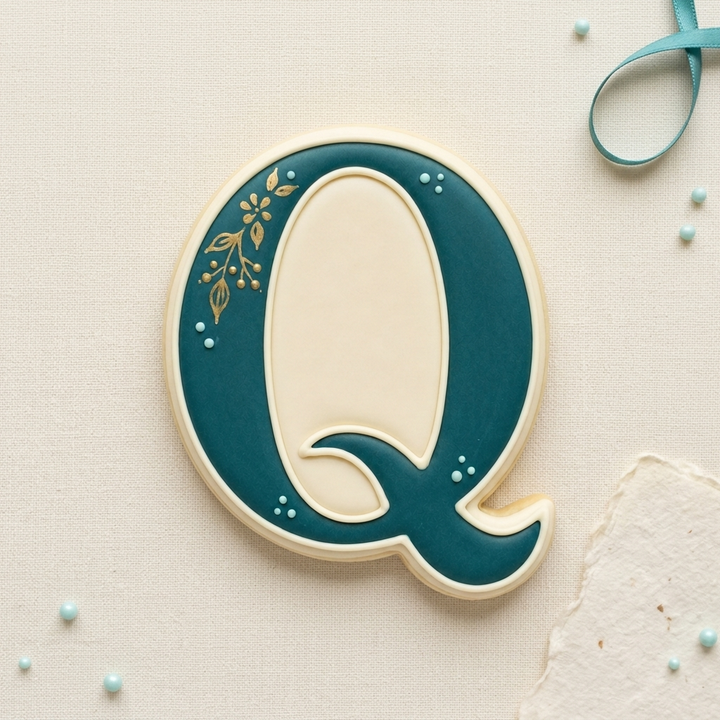 Elegant Letter Q Cookie Cutter, 3D Printed Monogram Initial