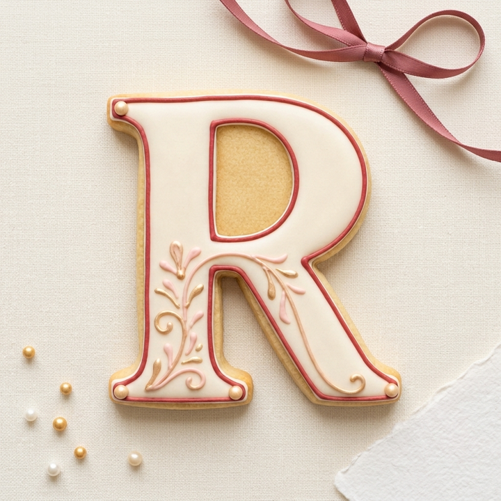 Elegant Letter R Cookie Cutter, 3D Printed Monogram Initial