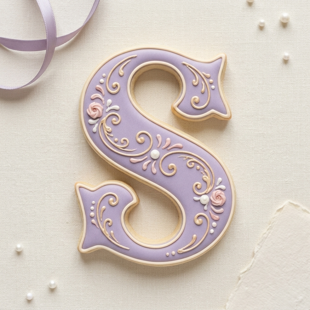 Elegant Letter S Cookie Cutter, 3D Printed Monogram Initial