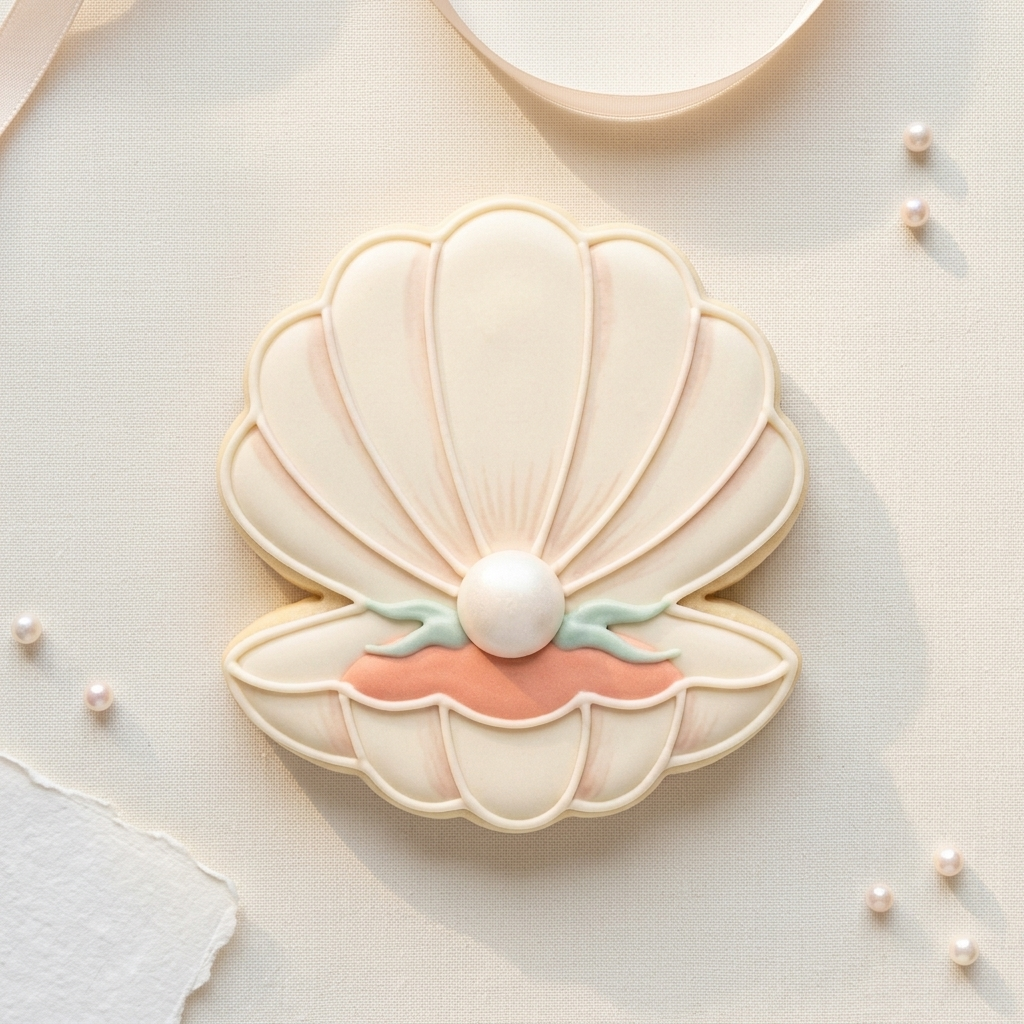 Clam Shell with Pearl Cookie Cutter, 3D Printed Ocean Theme