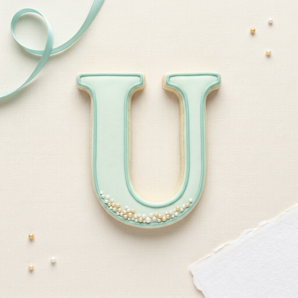 Elegant Letter U Cookie Cutter, 3D Printed Monogram Initial