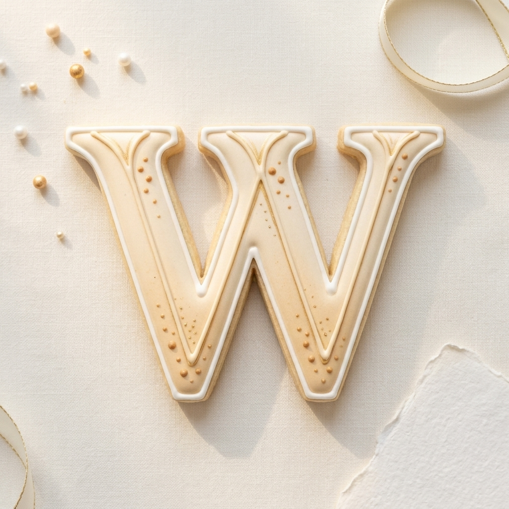 Elegant Letter W Cookie Cutter, 3D Printed Monogram Initial
