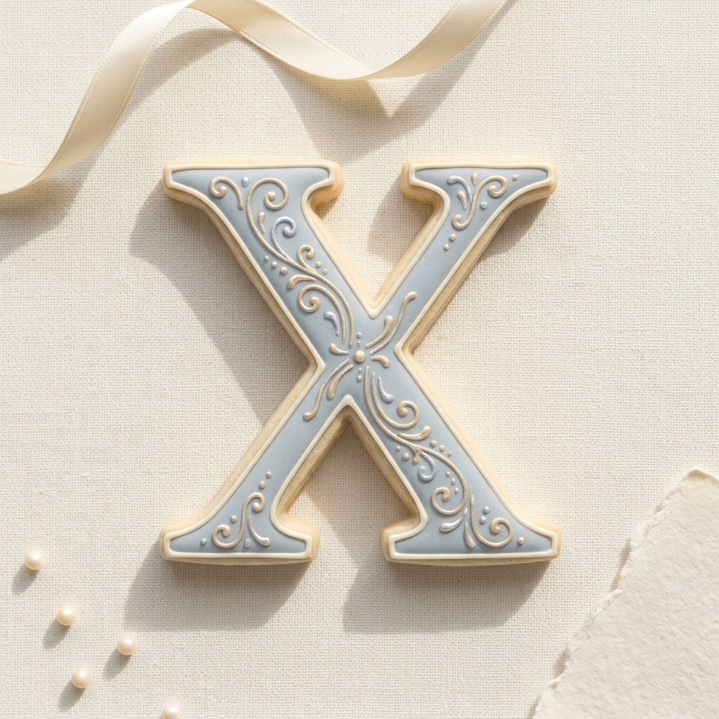 Elegant Letter X Cookie Cutter, 3D Printed Monogram Initial