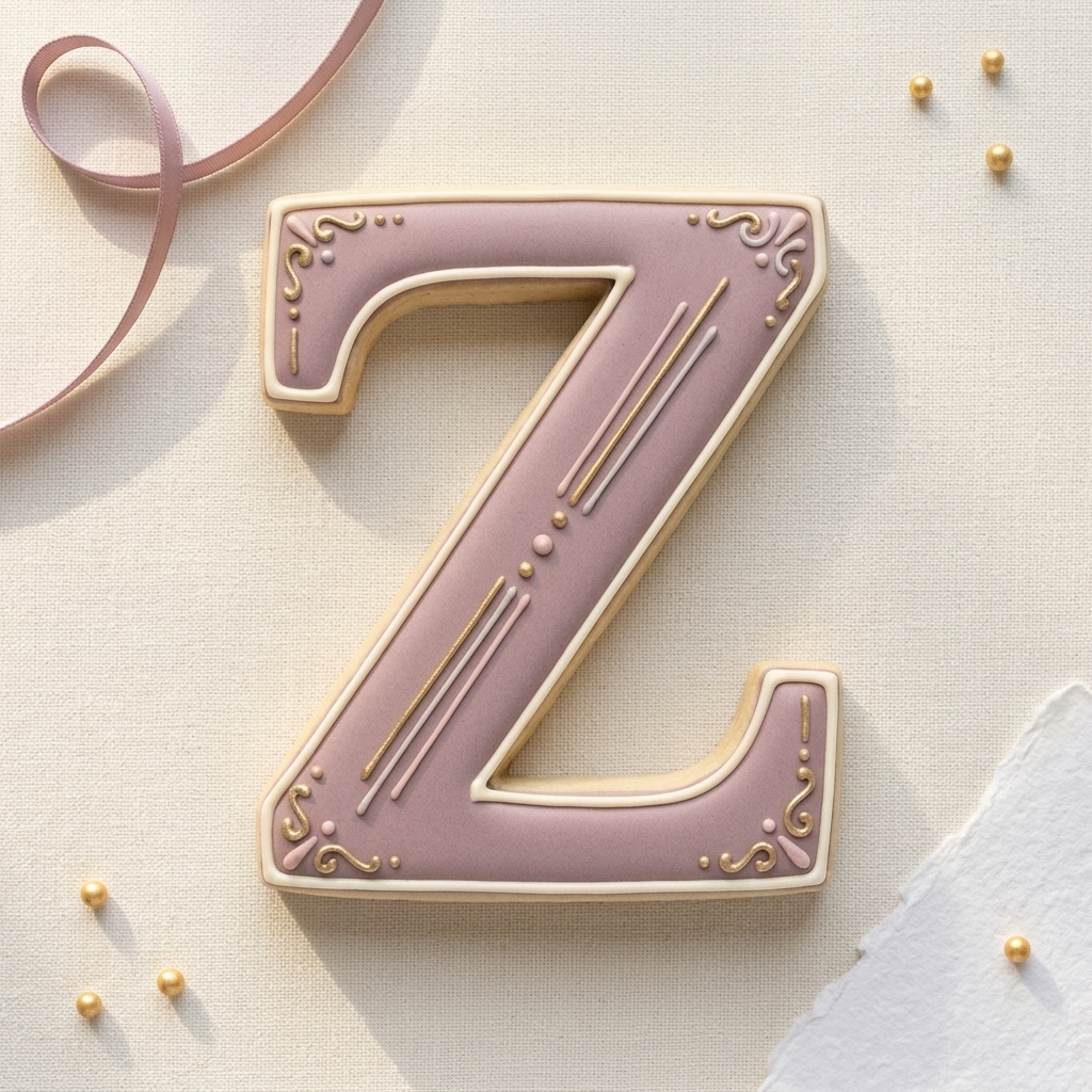Elegant Letter Z Cookie Cutter, 3D Printed Monogram Initial