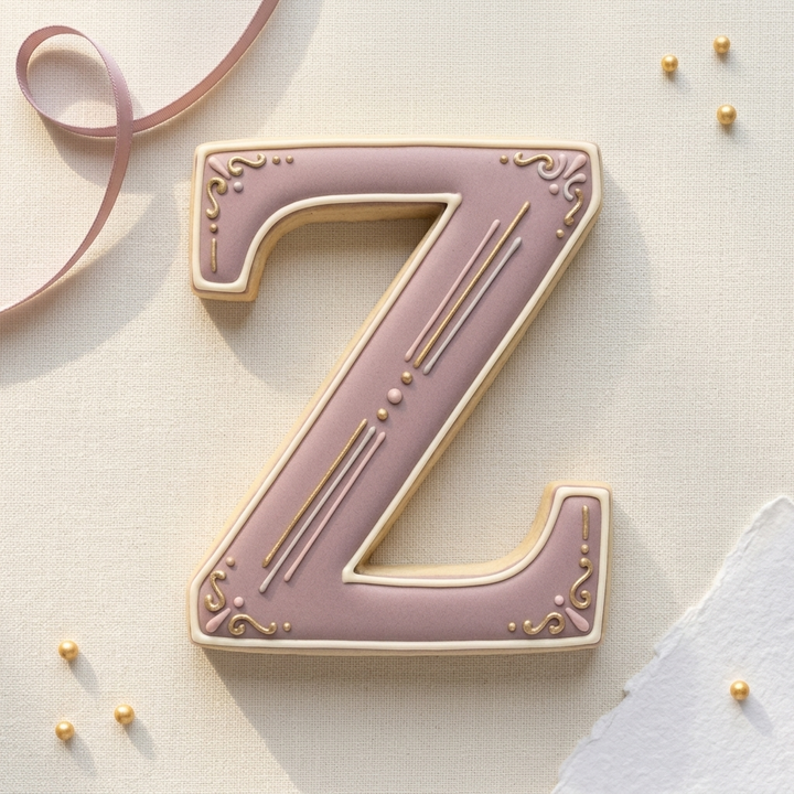Elegant Letter Z Cookie Cutter, 3D Printed Monogram Initial