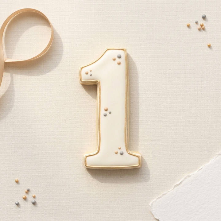 Elegant Number 1 Cookie Cutter, 3D Printed Birthday Age