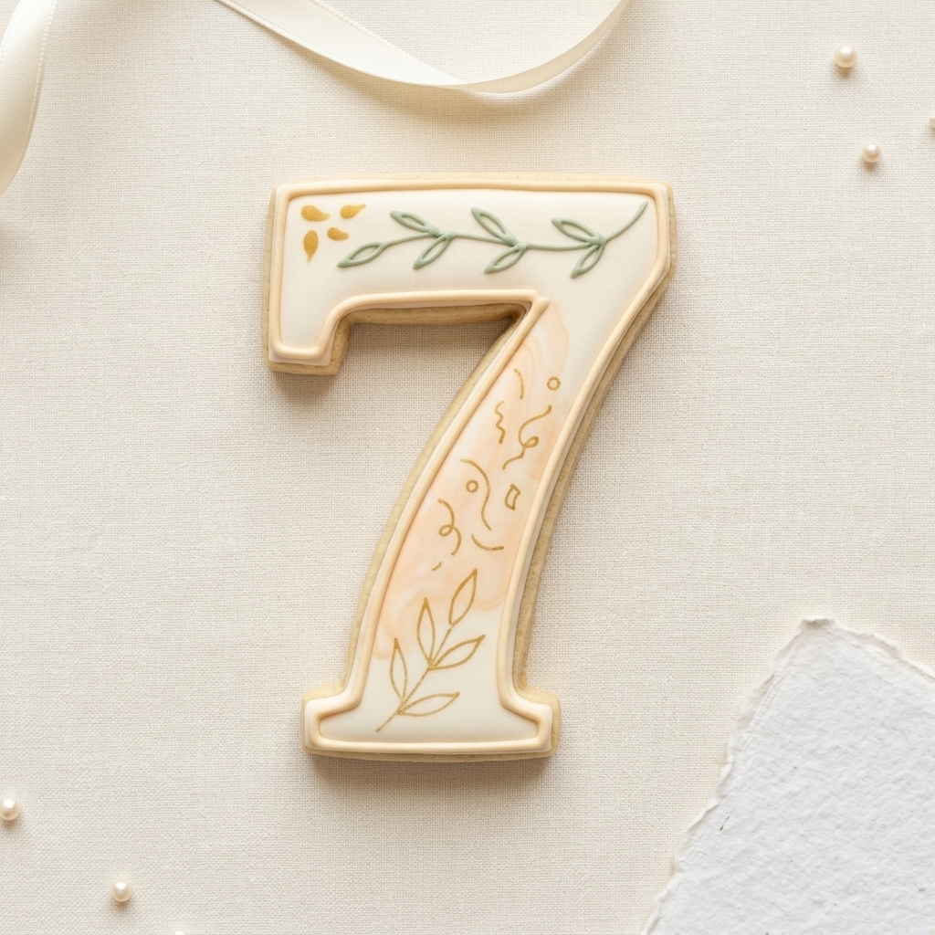 Elegant Number 7 Cookie Cutter, 3D Printed Birthday Age