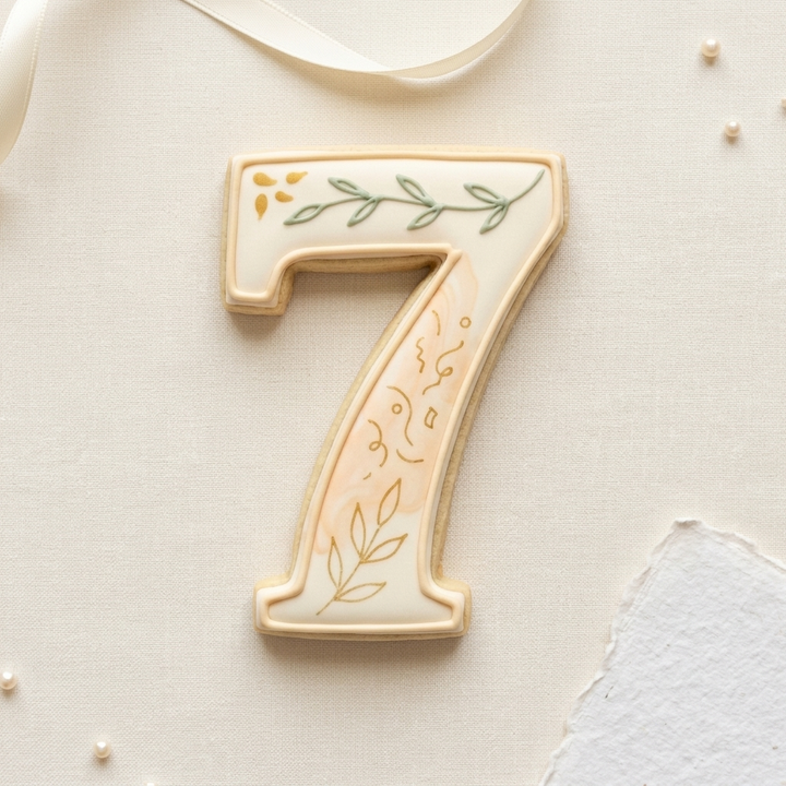 Elegant Number 7 Cookie Cutter, 3D Printed Birthday Age
