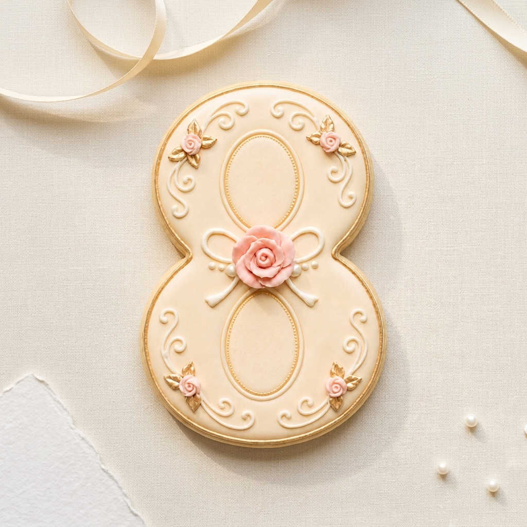 Elegant Number 8 Cookie Cutter, 3D Printed Birthday Age